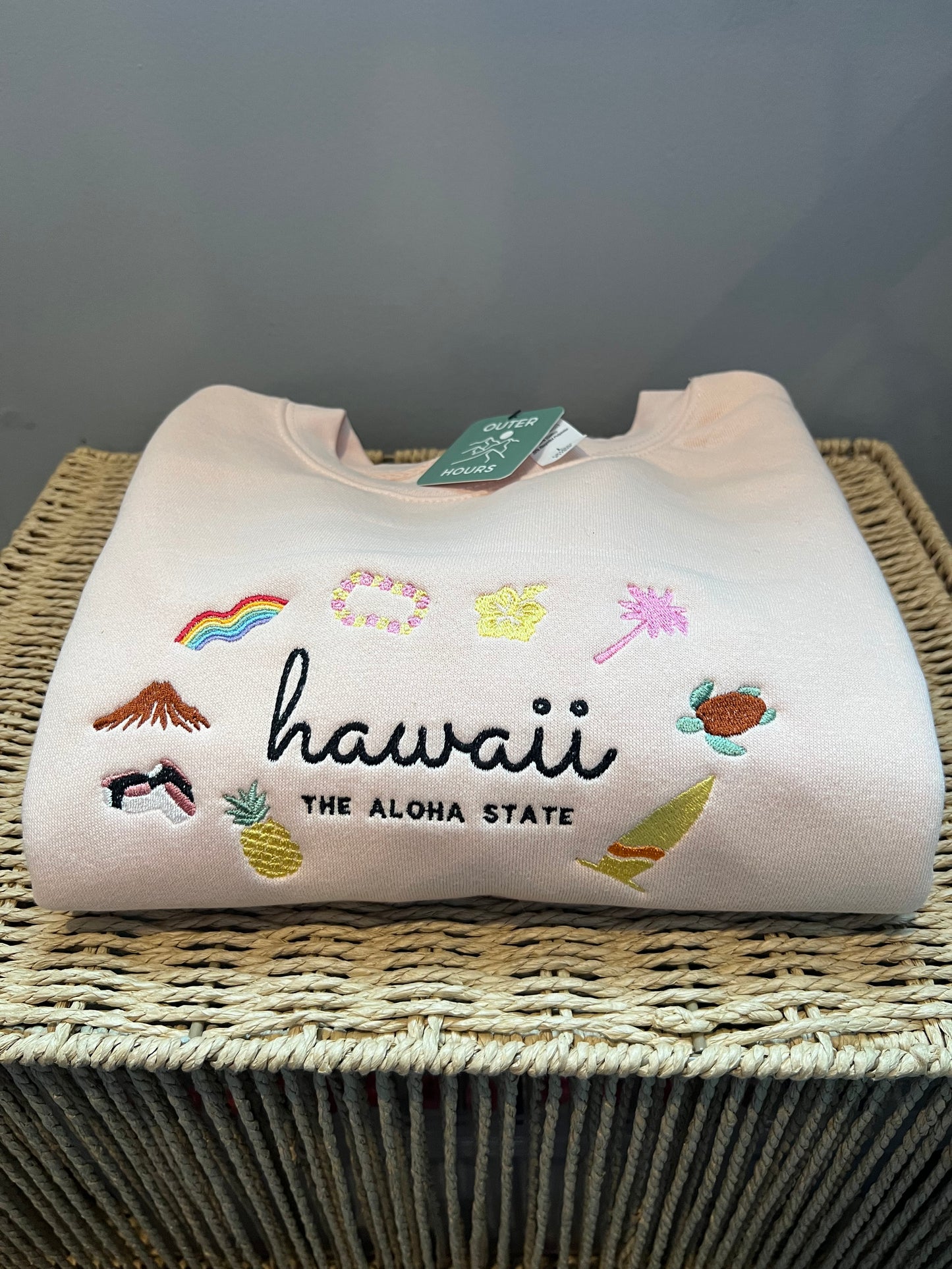 Hawaii State Embroidered Crewneck