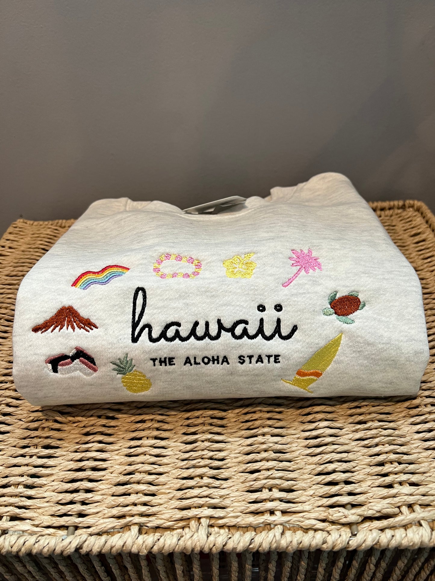 Hawaii State Embroidered Crewneck