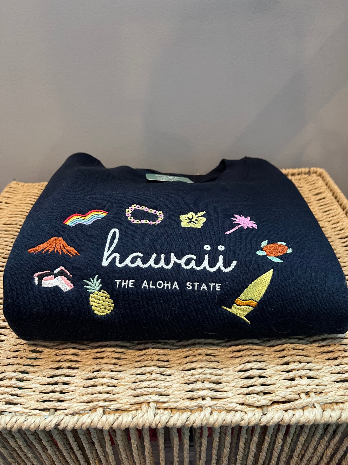 Hawaii State Embroidered Crewneck