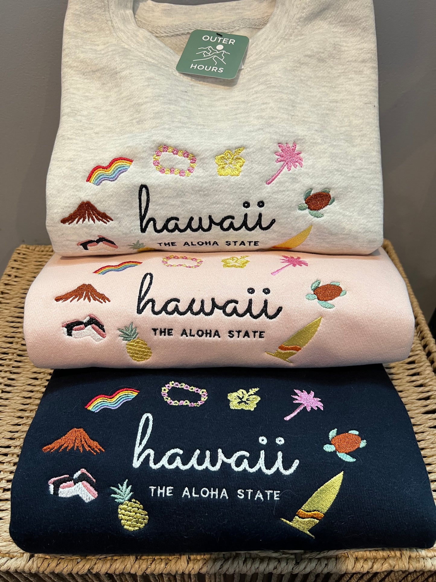 Hawaii State Embroidered Crewneck