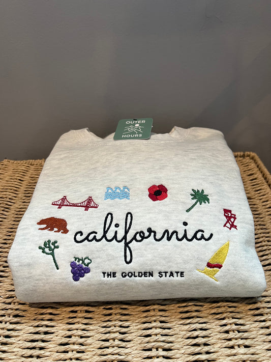 California State Embroidered Crewneck